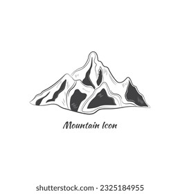 Black Mountain Icon Vector Design.
