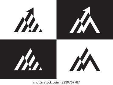 black mountain logo design modern simple symbol icon vector