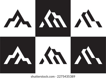 black mountain logo design modern simple symbol icon vector