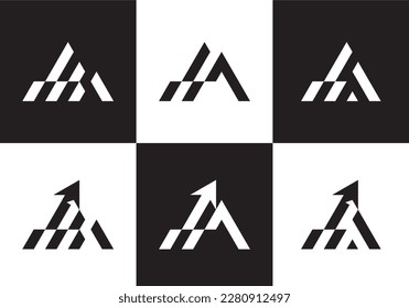 black mountain logo design modern simple symbol icon vector