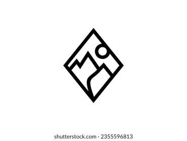 black mountain logo design modern simple symbol icon vector