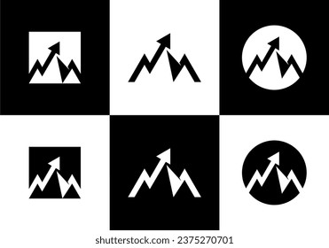 black mountain logo design modern simple symbol icon vector
