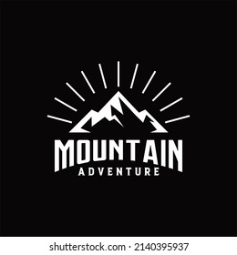 Black mountain logo design template
