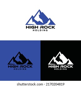 Black mountain logo design template