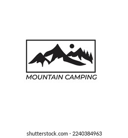 Black mountain logo design template