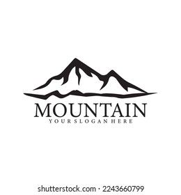 Black mountain logo design template