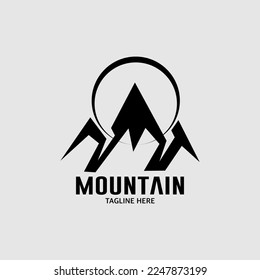 Black mountain logo design template