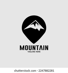 Plantilla de diseño de logotipo de montaña negra