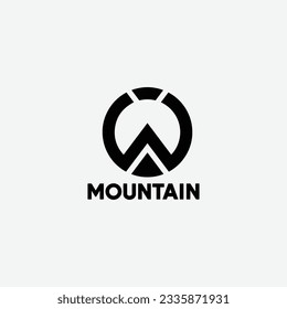 Black mountain logo design template