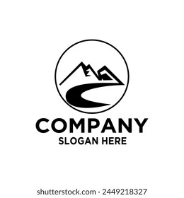 Black mountain logo design template
