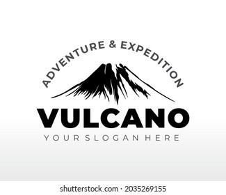 Black Mountain Logo. Mountain Logo design vector silhouette