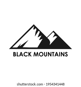 Plantilla de logotipo de montaña negra. Concepto de logotipo de aventura. ilustración vectorial 