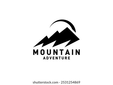 black mountain logo, travel adventure design vector template