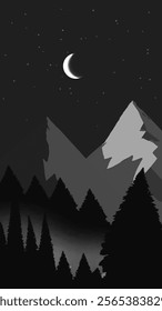 black mountain minimalist vertical background