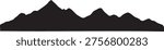 Black Mountain Range Silhouette Isolated on White Background - Minimalist Landscape Vector Illustration.