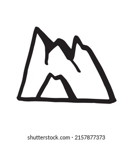 Black Mountain silhouette. Hand-drawn doodle. Vector illustration