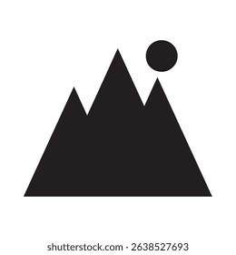 Black mountain silhouette vector. Mountain icon symbol. Vector illustration