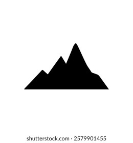 
Black Mountain  silhouette vector illustration on white background

