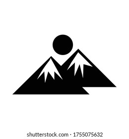 black mountain silhouette white background