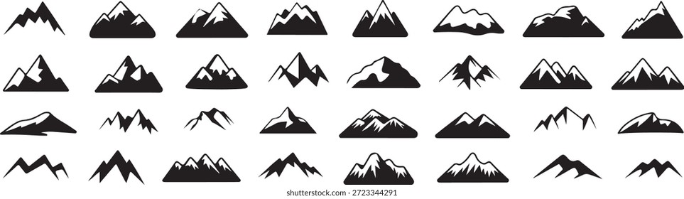 Silhuetas de montanha pretas em uma grade fornecem um elemento de design simples, mas impactante.