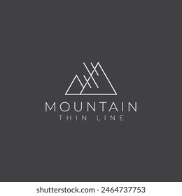 black mountain línea delgada moderno logo tendencias fondo oscuro