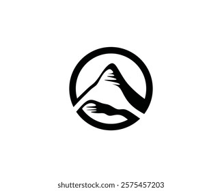 black mountain vector logo illustration design