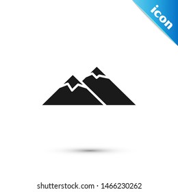 Black Mountains icon isolated on white background. Symbol of victory or success concept.  Vector Illustration