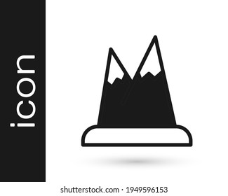 Schwarze Berge Symbol einzeln auf weißem Hintergrund. Symbol des Sieges oder des Erfolgs-Konzepts.  Vektorgrafik