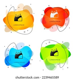 Black Mountains icon isolated on white background. Symbol of victory or success concept. Goal achievement. Abstract banner with liquid shapes. Vector