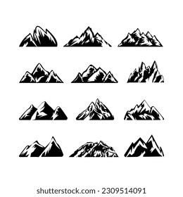Black Mountains silhouette collection vector