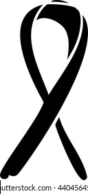 Black mourning ribbon vector sign