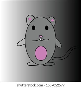 Black mouse with a black background