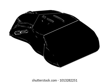 black mouse on a white background