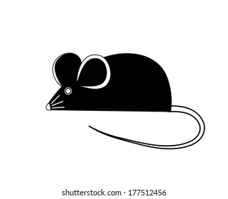 Black mouse. Vector illustration