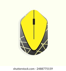 black mouse vector with yellow lines