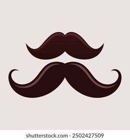 black moustache .art and illustrator.in white background.vector design.