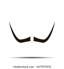 Black moustache creative flat retro design. Simply and beauty. for logo, barbershop, background. Moustache set isolated on white background. 