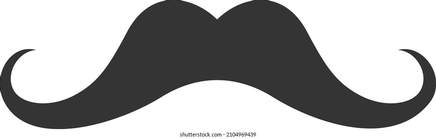 Black moustache icon. Curly fancy male mustache