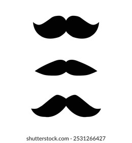 Black moustache isolated on white background. Vector illustration