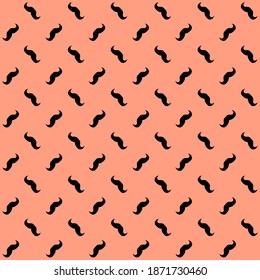 black moustache on pink background repeat pattern