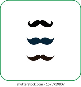 Black moustaches set isolated on white background.