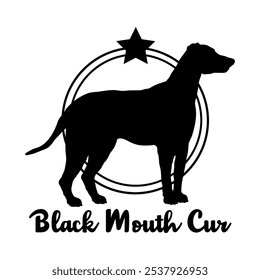 Black Mouth Cur dog silhouette,  dog, dog breeds, logo, vector, silhouette, logo design, animal, illustration, icon, sign, design, black,  symbol, pet