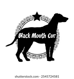 Black Mouth Cur. dog silhouette, dog, dog breeds,  vector, silhouette, logo design, animal, illustration, icon, sign, black, pet