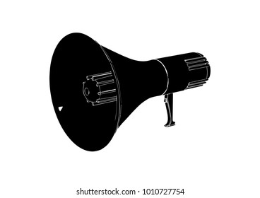 black mouthpiece on white background, vector image, speaker