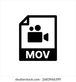 Black MOV file document icon isolated vector