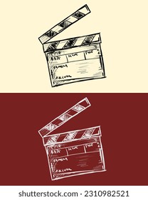 Black movie board handdrawn suitable for multiple purpose