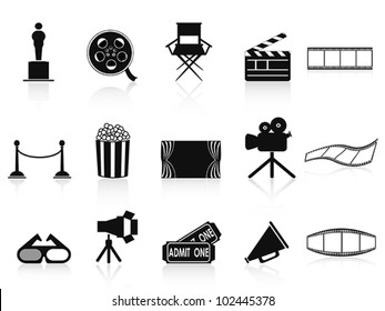 black movies icons set