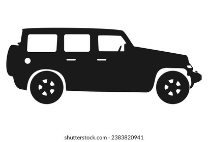 Black moving car icon isolated on white background. Suitable for all businesses.