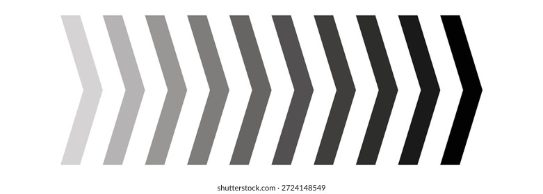 Sinal de seta dinâmica de movimento preto. sinal de seta direcional, design de vetor e ilustração.