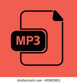 Black MP3 icon vector